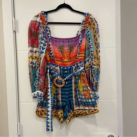 $230 FARM Rio Summer Vibe Romper Size Small - Picture 4 of 15